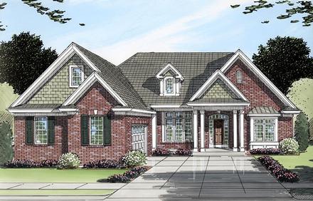 One-Story Ranch Elevation of Plan 50092