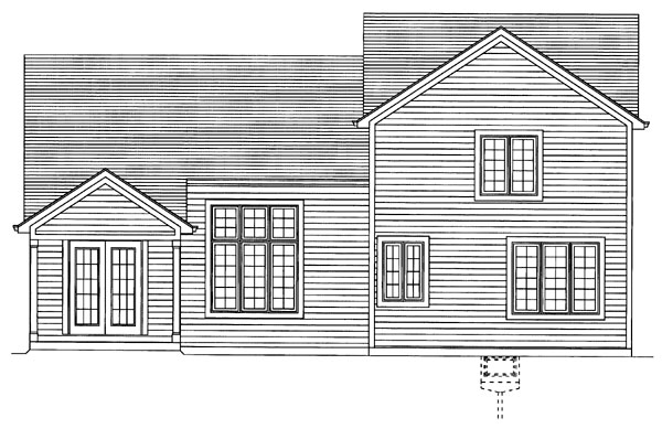 Traditional Rear Elevation of Plan 50097