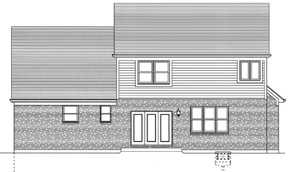 Southern Rear Elevation of Plan 50102