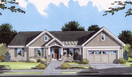 Craftsman One-Story Ranch Elevation of Plan 50107