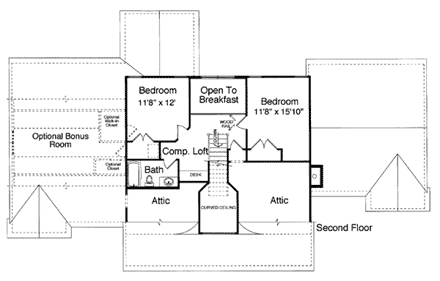 House Plan 50109 Second Level Plan