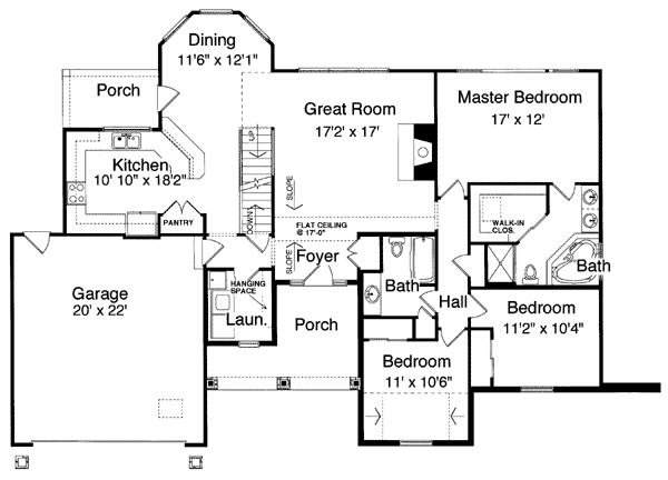 Craftsman One-Story Level One of Plan 50111