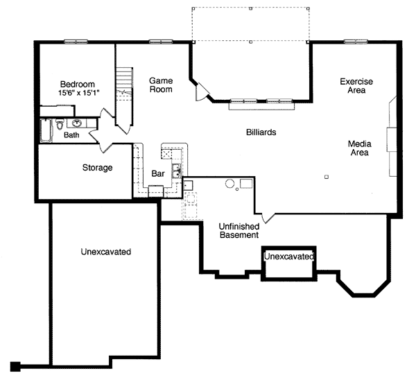 One-Story Ranch Lower Level of Plan 50112