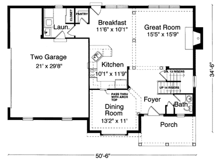 House Plan 50114 First Level Plan