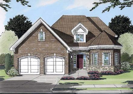 Narrow Lot Traditional Elevation of Plan 50115