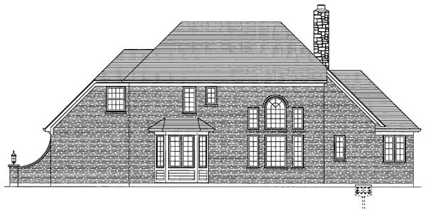 Traditional Rear Elevation of Plan 50116