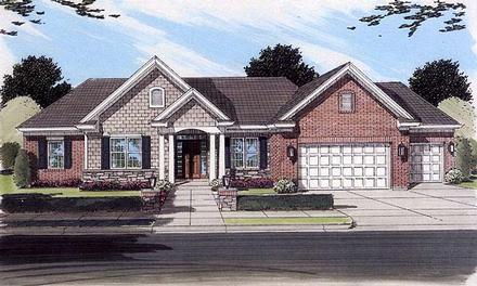 One-Story Ranch Elevation of Plan 50117