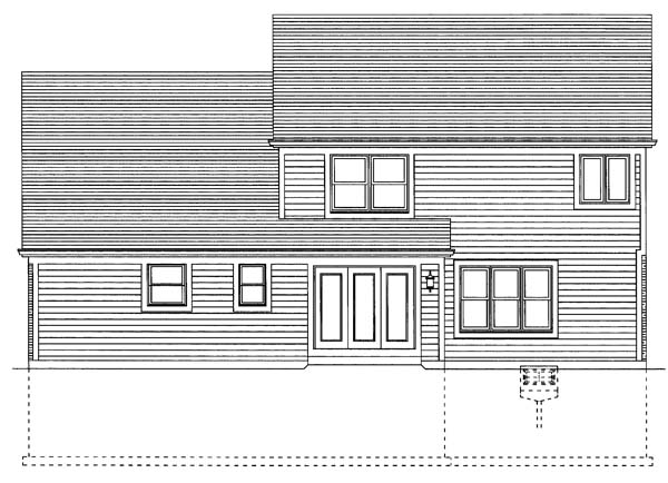 Country Traditional Rear Elevation of Plan 50118