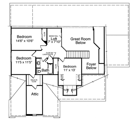 House Plan 50121 Second Level Plan