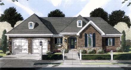 One-Story Ranch Elevation of Plan 50122