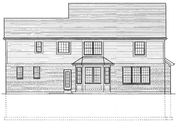 Traditional Rear Elevation of Plan 50123