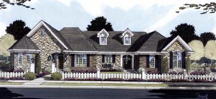 One-Story Ranch Elevation of Plan 50124