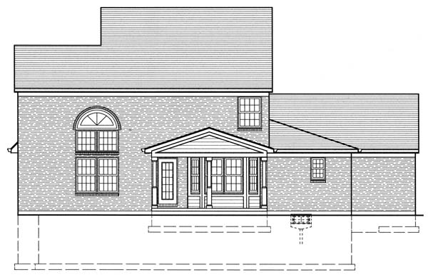 Traditional Rear Elevation of Plan 50126