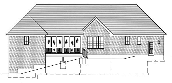 Country Rear Elevation of Plan 50135