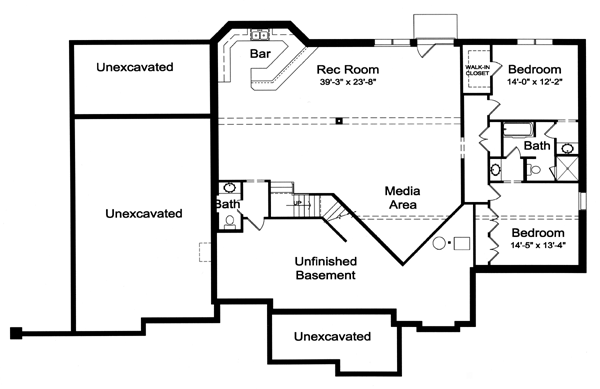 Craftsman Lower Level of Plan 50138