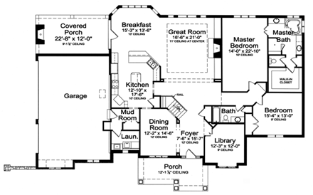 House Plan 50138 First Level Plan