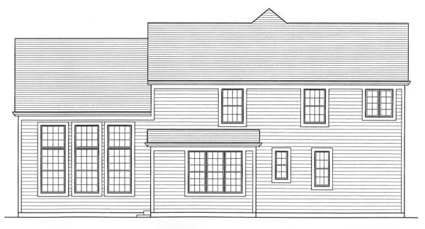 Traditional Rear Elevation of Plan 50141