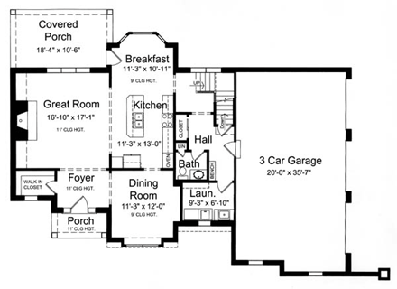 House Plan 50143 First Level Plan