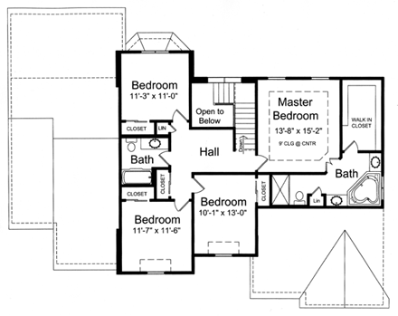 House Plan 50143 Second Level Plan