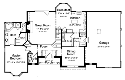 House Plan 50144 First Level Plan