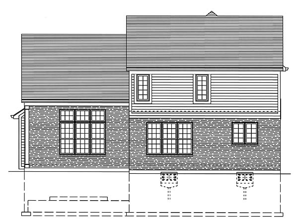 Traditional Rear Elevation of Plan 50147