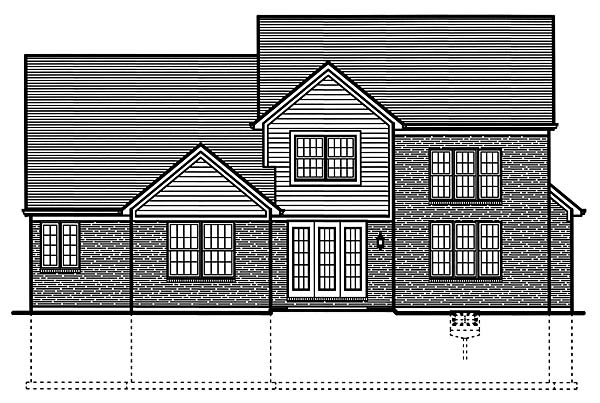 Country Traditional Rear Elevation of Plan 50148