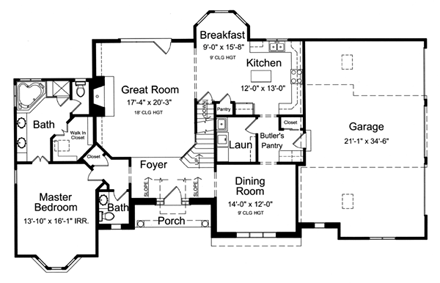 House Plan 50149 First Level Plan