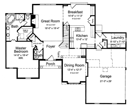House Plan 50152 First Level Plan