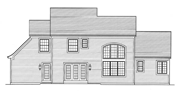 Traditional Rear Elevation of Plan 50152