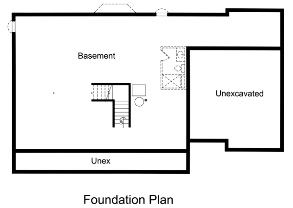 Cape Cod Lower Level of Plan 50157