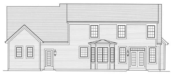 Cape Cod Rear Elevation of Plan 50157