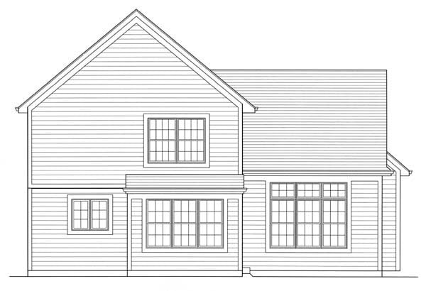 Traditional Rear Elevation of Plan 50162