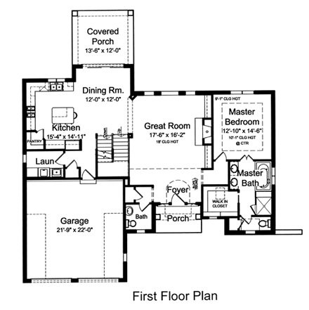 House Plan 50166 First Level Plan