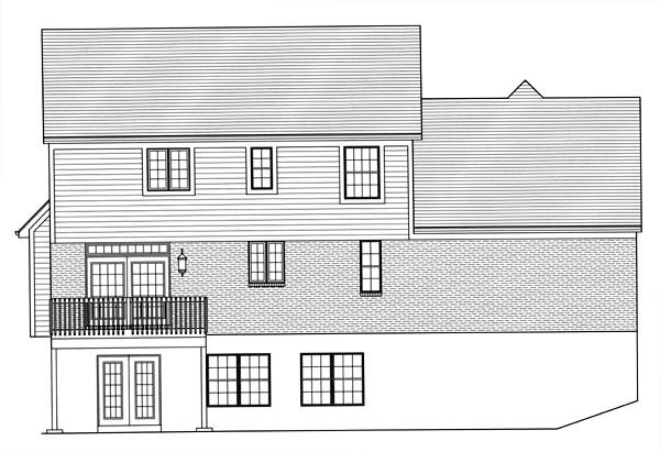 Traditional Rear Elevation of Plan 50167
