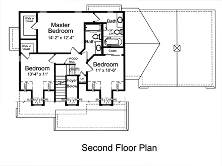 House Plan 50169 Second Level Plan