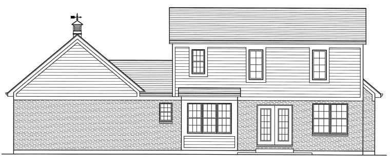 Cape Cod Rear Elevation of Plan 50169