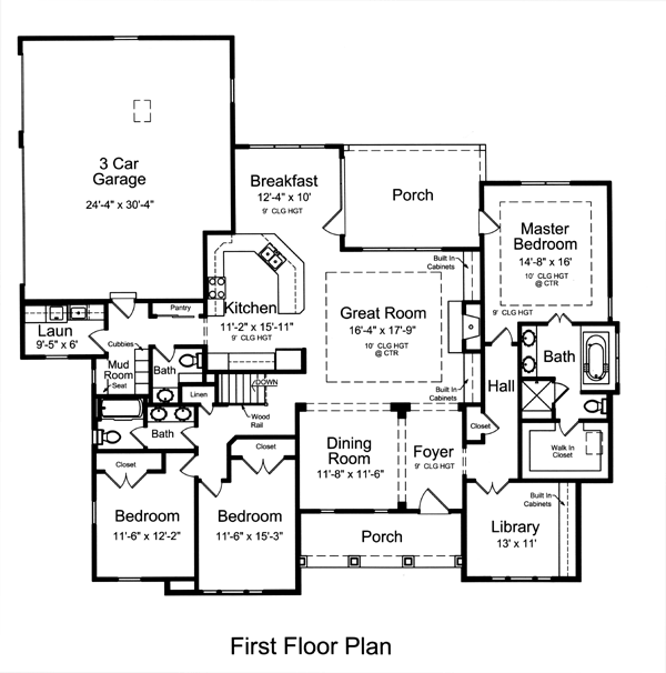 Craftsman Ranch Level One of Plan 50171