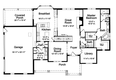 House Plan 50173 First Level Plan