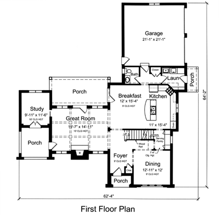 House Plan 50175 First Level Plan