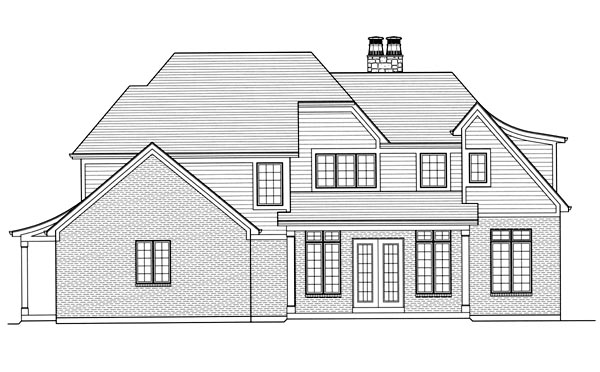 Tudor Rear Elevation of Plan 50175