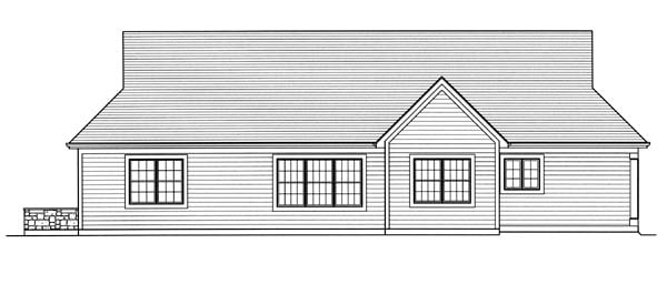 Cottage Traditional Rear Elevation of Plan 50176