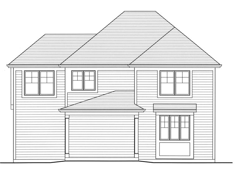 Tudor Rear Elevation of Plan 50178