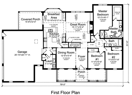 House Plan 50179 First Level Plan