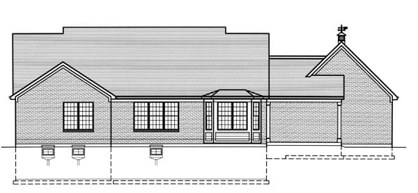 Cape Cod Country Rear Elevation of Plan 50179