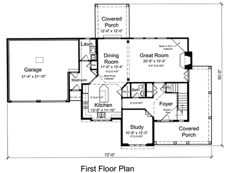 House Plan 50181 First Level Plan