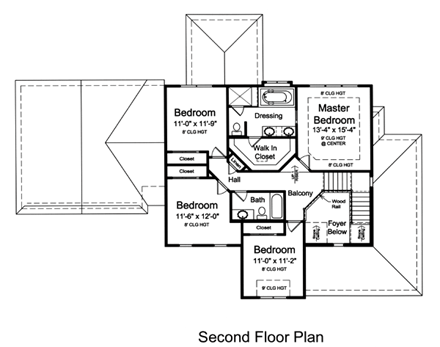 House Plan 50181 Second Level Plan