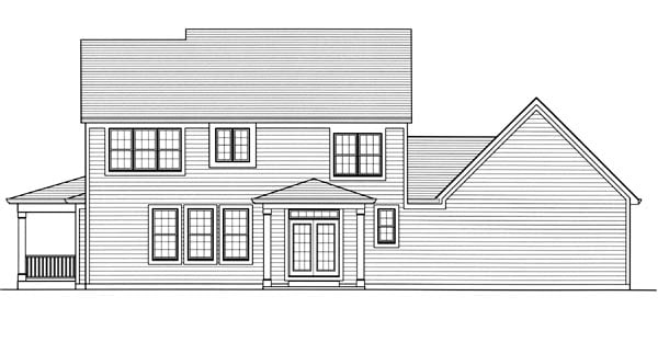Country Traditional Rear Elevation of Plan 50181