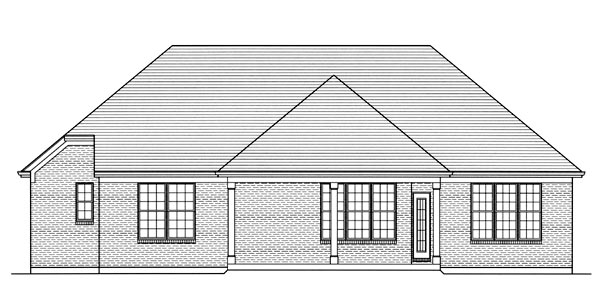 Traditional Rear Elevation of Plan 50182