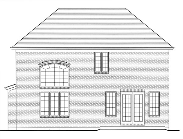 Traditional Rear Elevation of Plan 50183