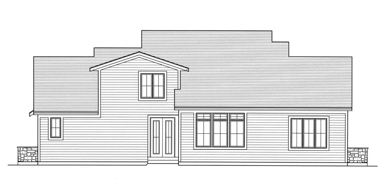 Traditional Rear Elevation of Plan 50189